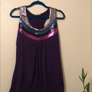 Sequined tank top